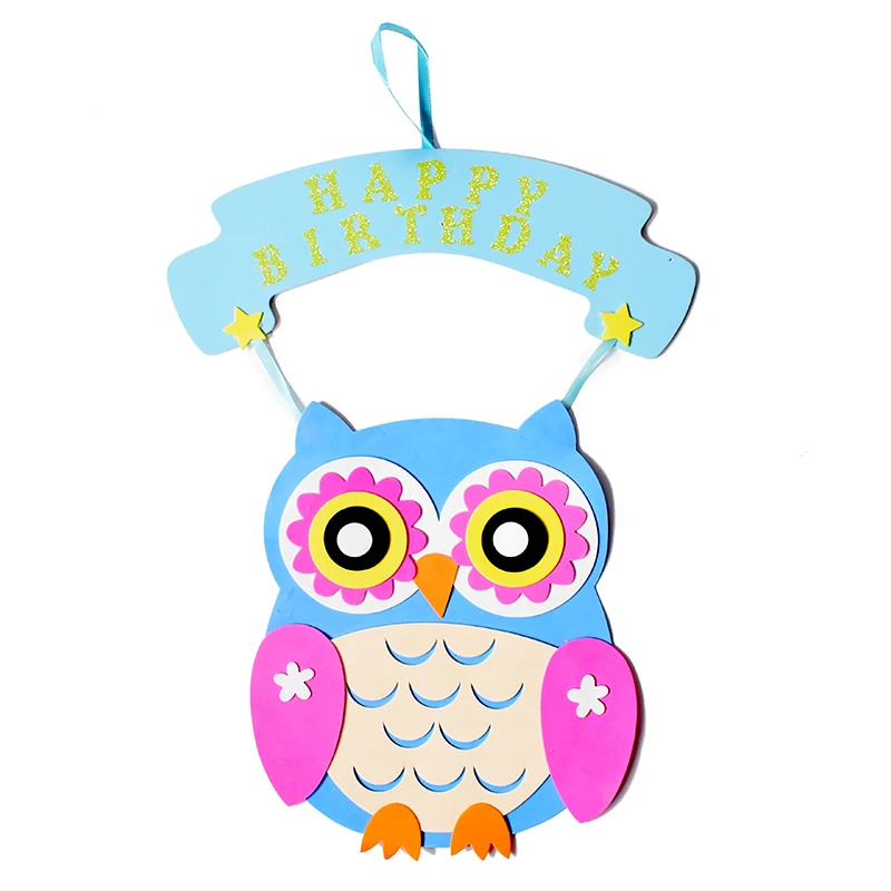1 шт. бумажная мультяшная сова с днем рождения дверная тарелка украшение
