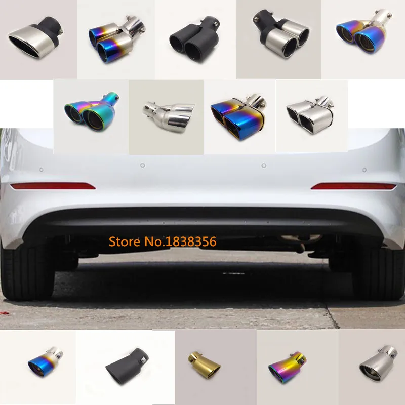 

For Hyundai Elantra 2016 2017 2018 car styling stainless steel cover muffler exterior end pipe outlet dedicate exhaust tip tail