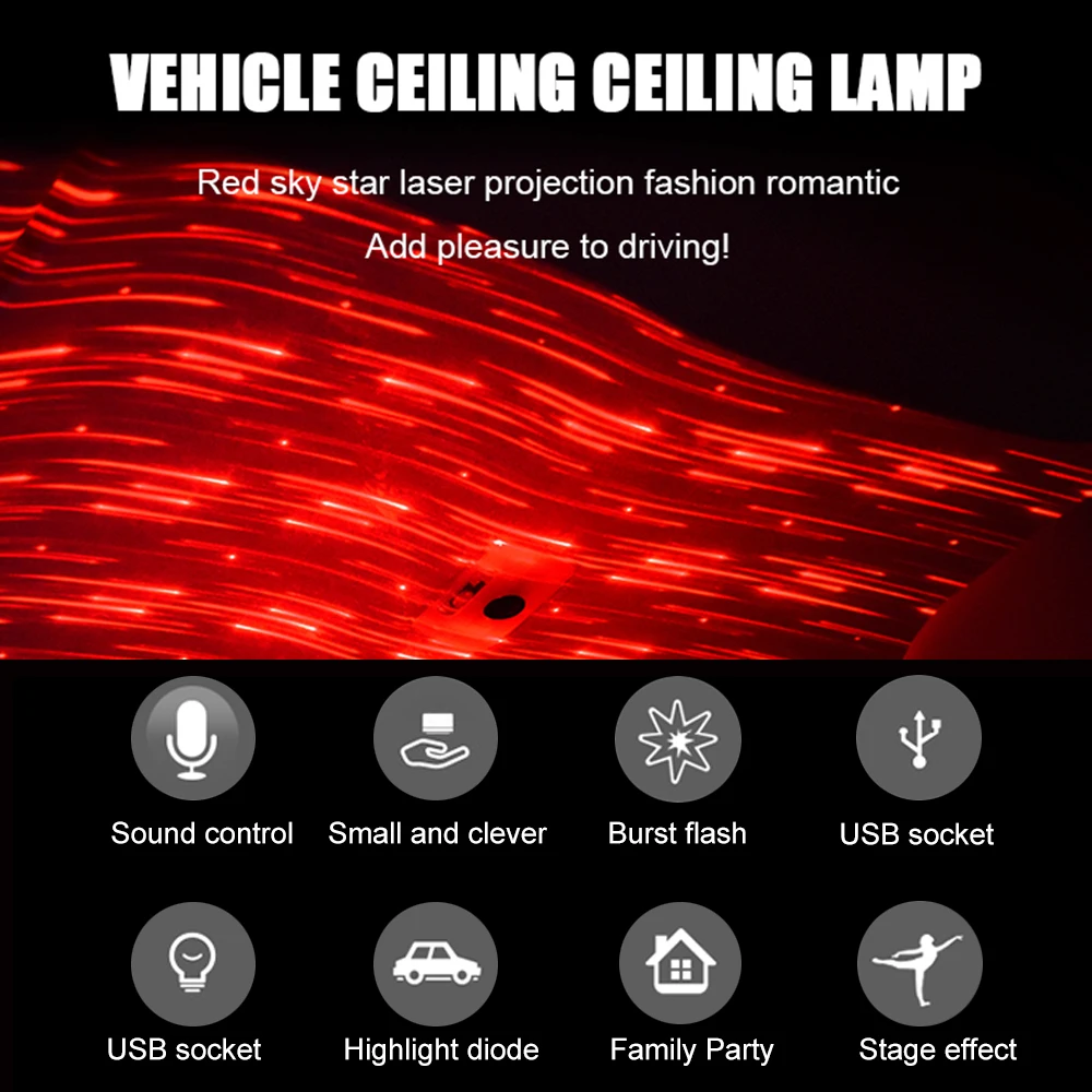 Автомобильные декоративные Звездные огни Usb Освещение для интерьера потолочное