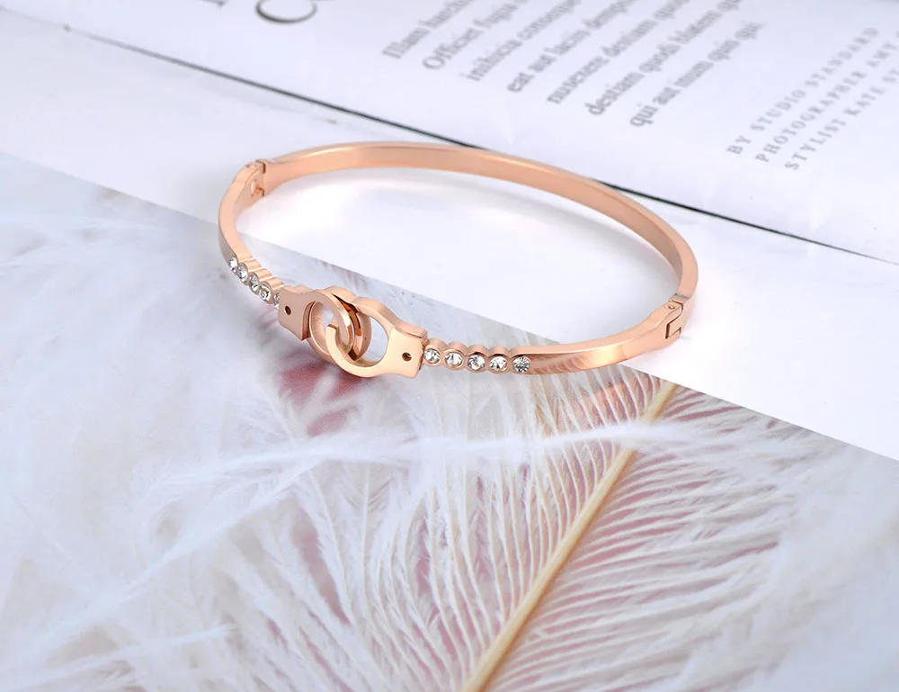 Женский Браслет-манжета из нержавеющей стали с фианитом | Украшения и аксессуары