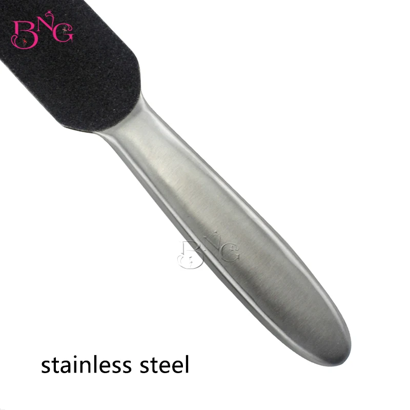 Оптовая продажа 10 компл./лот из нержавеющей стали двухсторонний педикюр пилка