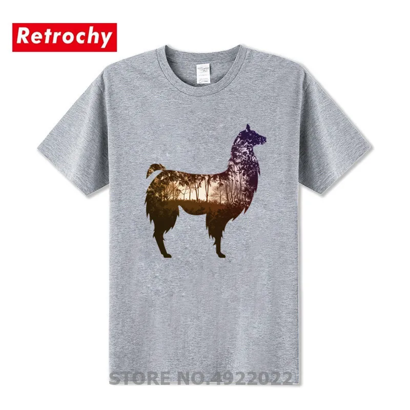 Ламы пейзаж природы леса футболка Geek Hipster животного Llama высокого качества