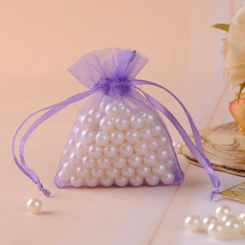 100 шт. светло-фиолетовые мешки для ювелирных изделий из органзы 5 х7 см | Украшения
