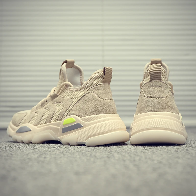 2019 new spring men's shoes Korean edition trend breathable all-in-one web celebrity dad running sports casual | Обувь
