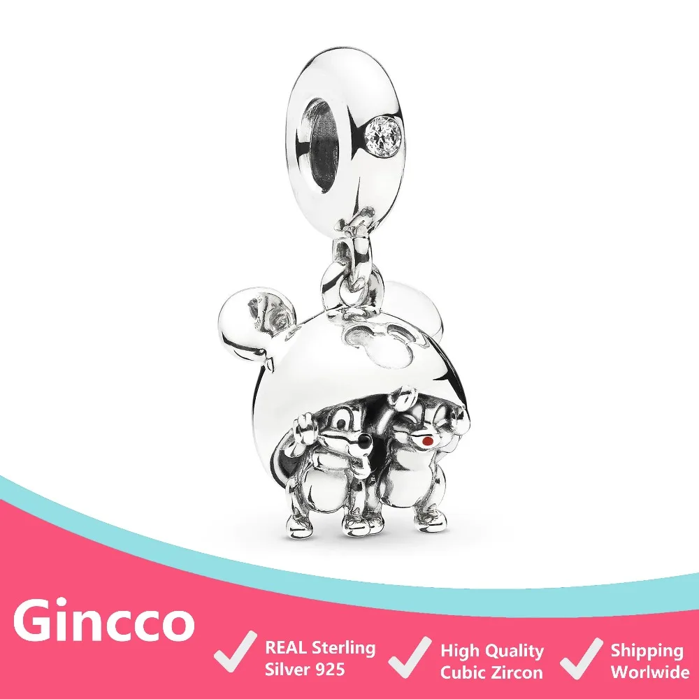 Gincco эксклюзивный чип и Дейл Шарм Подходит Пандора Шарм браслет DIY стерлингового серебра 925 Шарм подарок для девочки