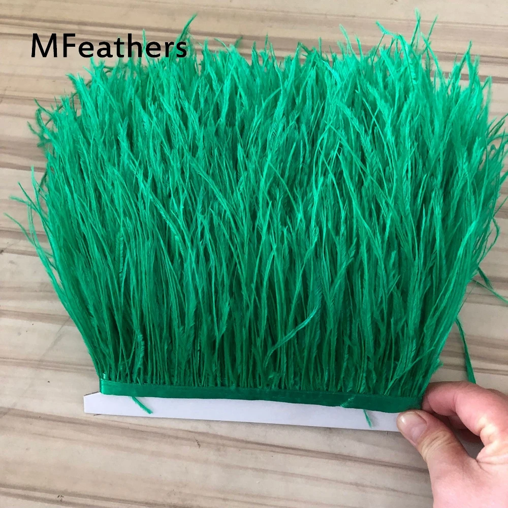 10 метров 10-15 см искусственное зеленое страусиное перо из травы для рукоделия