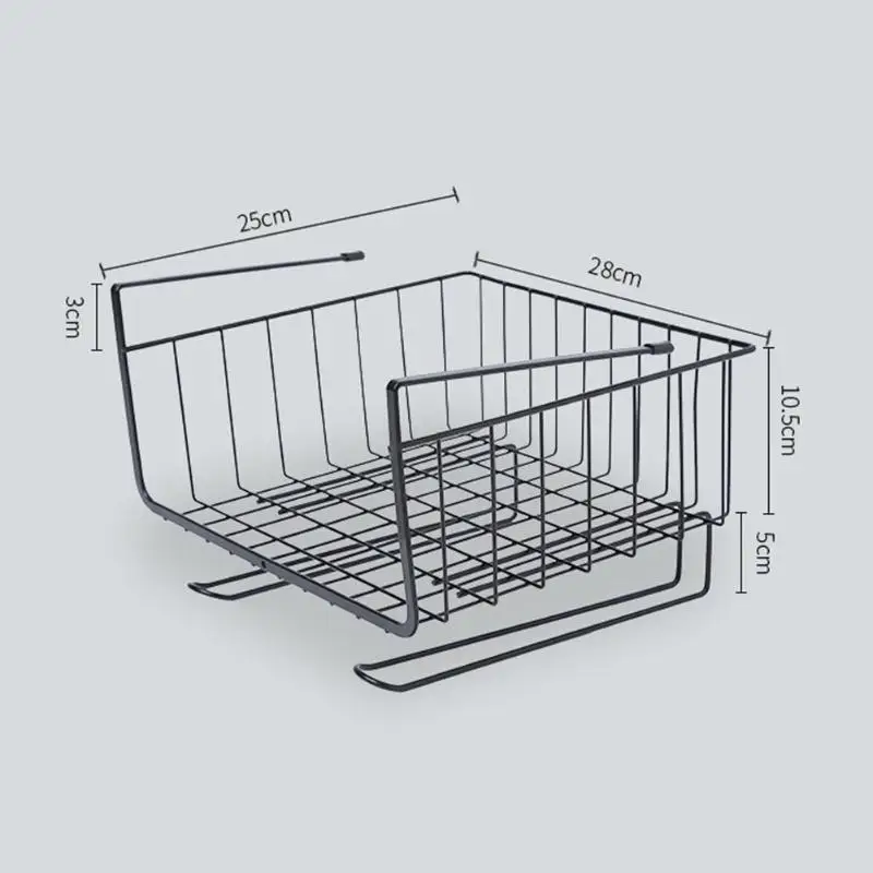 Iron Cupboard Hanging Basket Closet Shelf Hook Cabinet Storage Rack Holder Bathroom Kitchen Organizer Racks Accessories