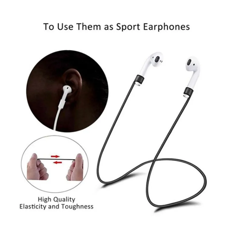 Silicone Protector Case For AirPods Charging Anti Lost Strap Free Lanyard Airpods I7s TWS Earphone | Электроника