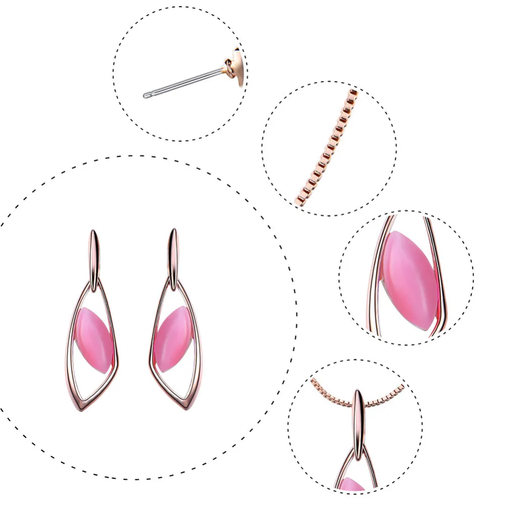 Хит 2017 Кристальный набор украшений для женщин розовое золото геометрическая