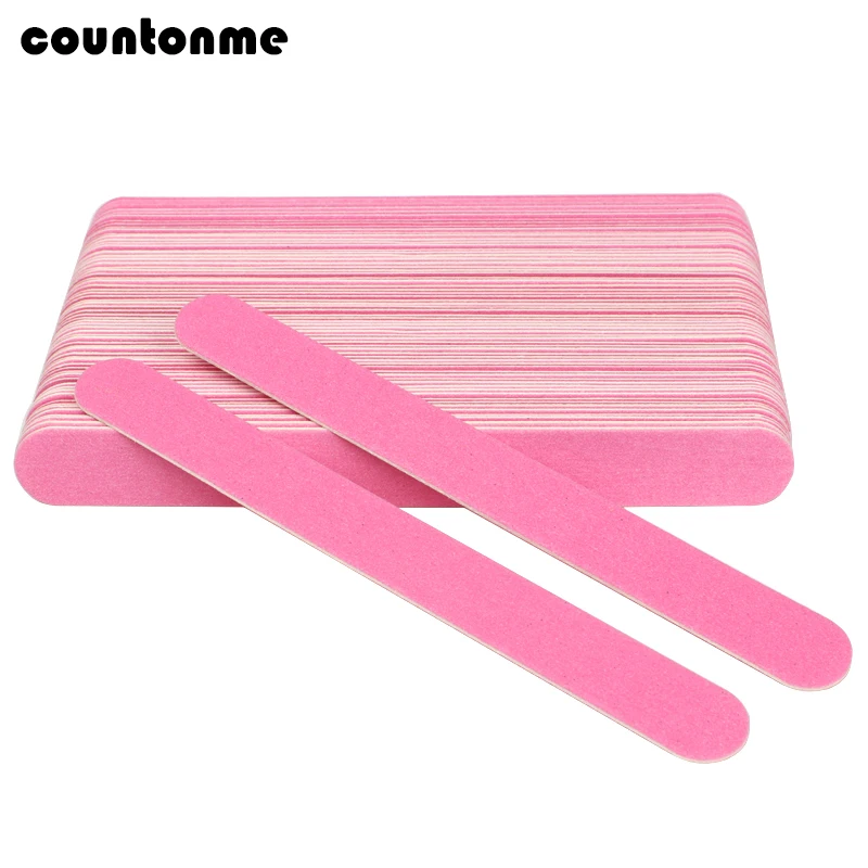 

20Pcs/lot Wooden Nail Files For Manicure 180/240 Pink Sandpaper Strong Thick Stick Nail Buffer Sanding File Lima Nail Care Tools
