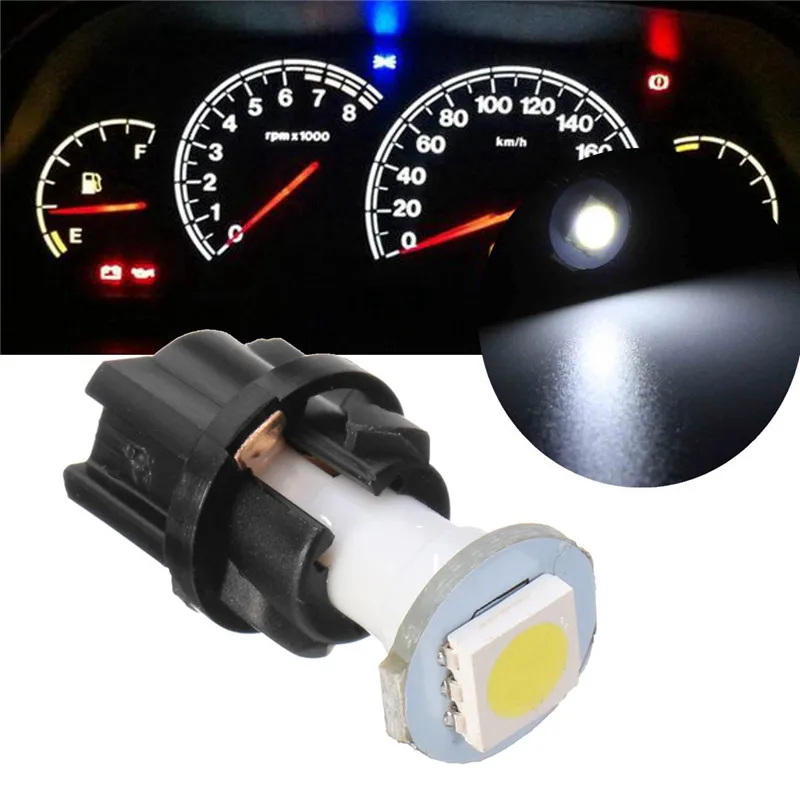 10 шт. T5 74 PC74 1-SMD поворотный разъем приборного кластера приборной панели светодиодный светильник лампа с основанием - Испускаемый цвет: Белый