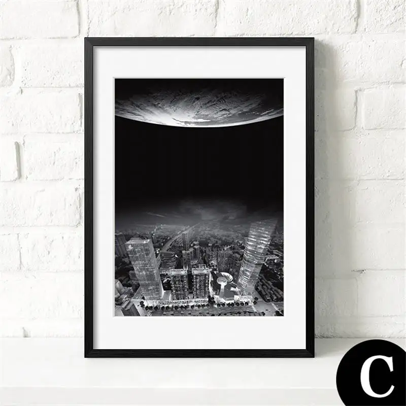 Картина на холсте в стиле ретро черно-белый пейзаж настенные картины для