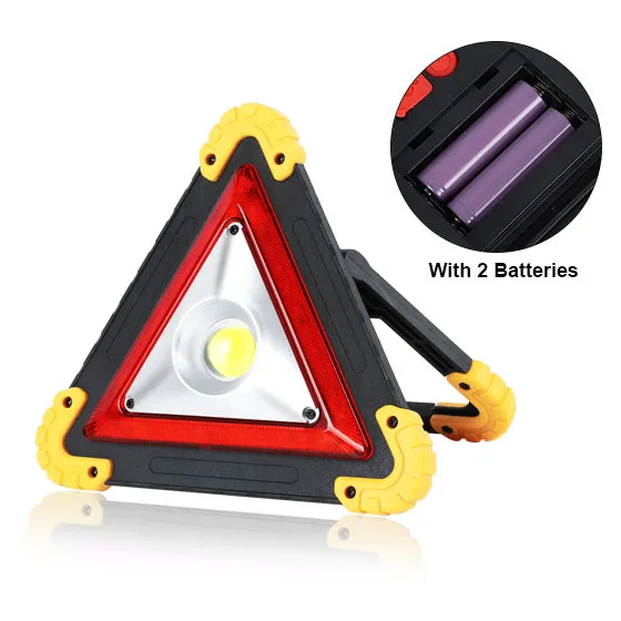 2 Batteries Yellow WEST BIKING Многофункциональный Портативный Треугольники сигнала Предупреждение светильник Перезаряжаемые светодиодный уличный светильник ing инструмент Отдых на природе Ручка точечный светильник - Цвет: 2 Batteries Yellow