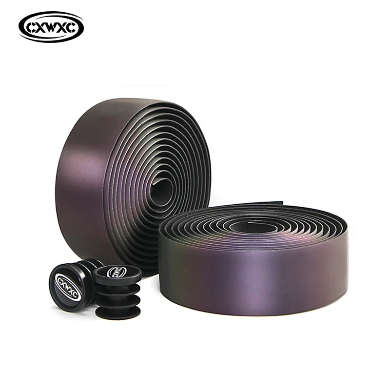 Road Bike Noctilucent Handlebar Tapes Light Reflective Dazzle Cycling Bar Tape MTB PU Leather Colorful Bicycle Fork Grip Tape