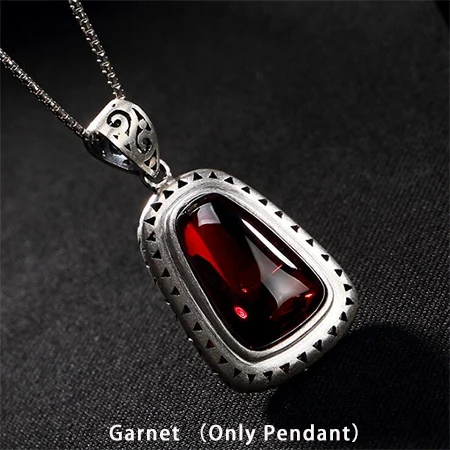 Garnet Инкрустация природным камнем халцедонский Жемчуг полые подвеска Павлин Серебро 925 пробы для Для женщин Цепочки и ожерелья подвеска ювелирные изделия P03 - Цвет камня: Garnet