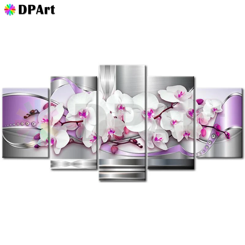 5 шт. Алмазная картина 5D полностью квадратная/круглая дрель цветы Орхидея мульти