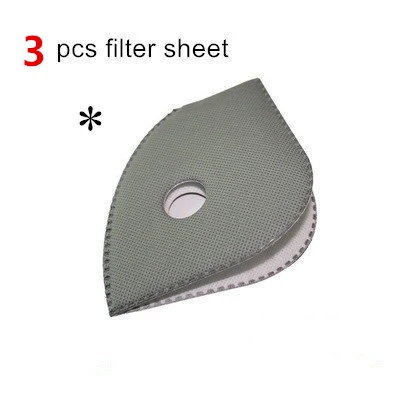 3pcs Mask Filter Пыленепроницаемая велосипедная маска из активированного угля для мужчин и женщин, защита от загрязнения для тренировки, езды на велосипеде, велосипедная маска для бега - Цвет: 3pcs Mask Filter