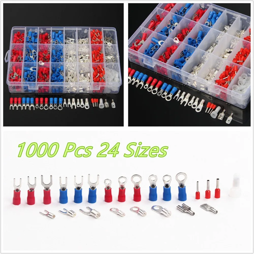 295 шт. предварительно Изолированная лопатка вилка кольцо клеммные Наконечники