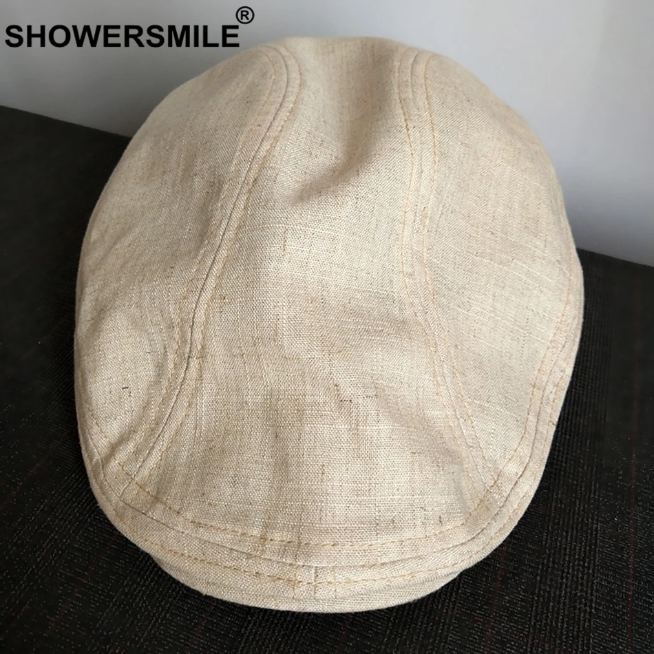 SHOWERSMILE, берет, женская, льняная, простая, утконоса, плоская кепка s, мужская, верблюжья, Классическая, Гэтсби, плюща, Кепка унисекс, одноцветная, летняя, Ретро стиль, таксистка, Кепка