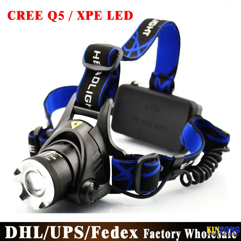 

DHL Fedex UPS 50pcs/lot Caplights Glare Q5 XPE LED 18650 Rechargeable Batteries Not Included