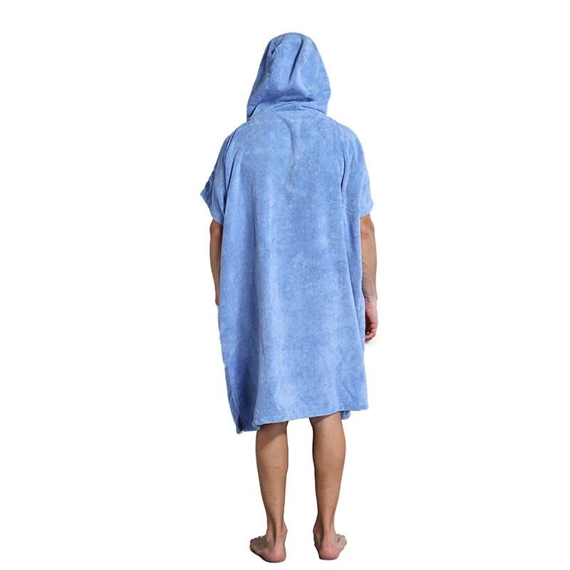 Банный халат без рукавов с карманом полотенце пончо для серфинга капюшоном один