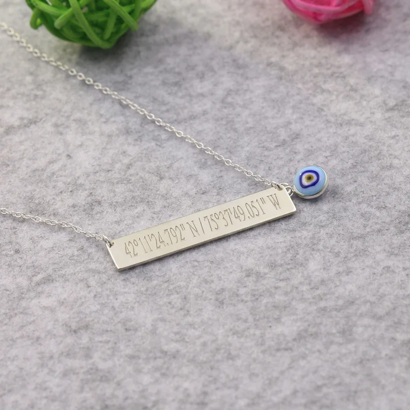 Ожерелье с подвеской в виде турецкого сглаза изготовленное на заказ серебро 925