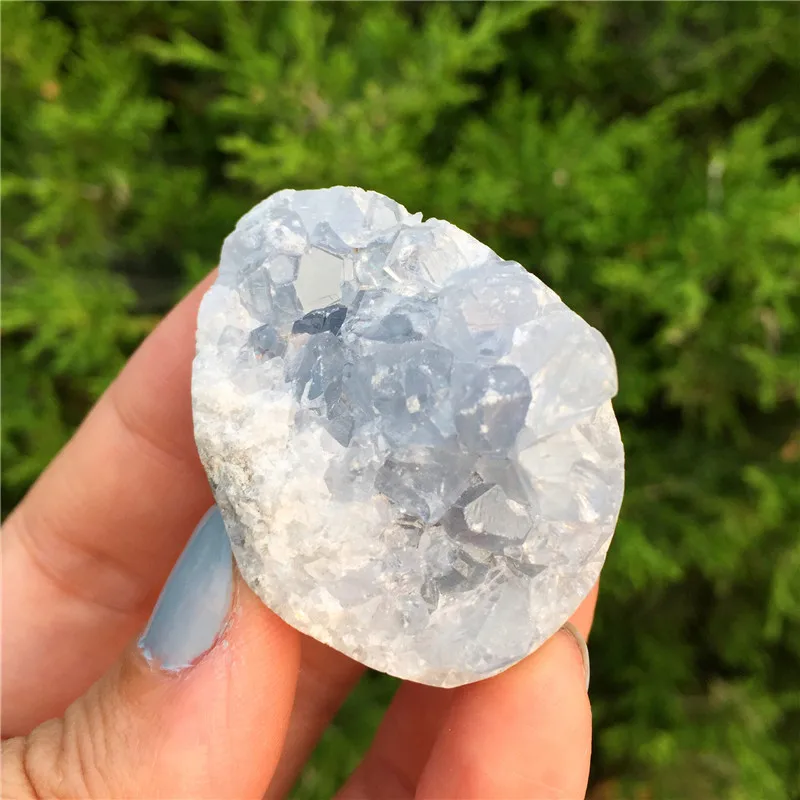 1 шт. натуральный синий келестит Кристалл кластер яйцо минеральный образец