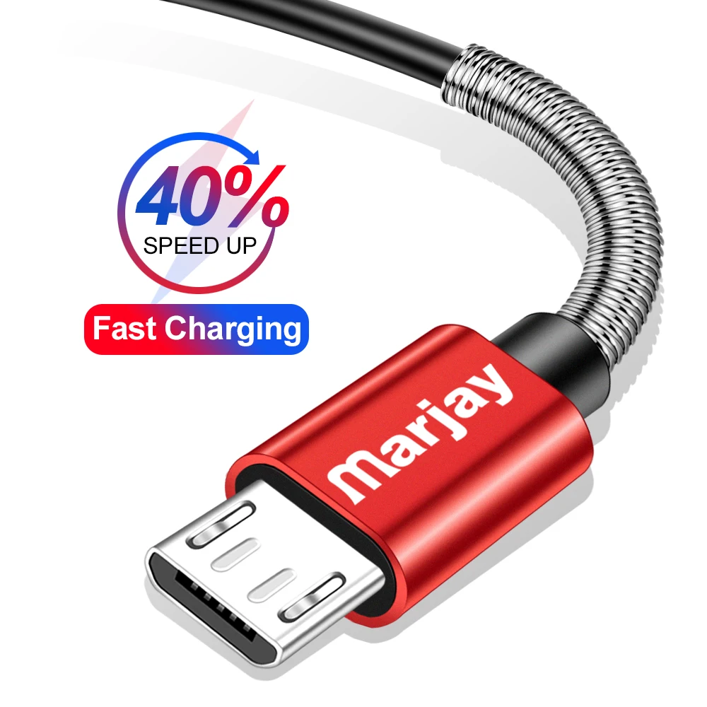 Marjay микро пружинный usb-кабель для samsung Galaxy A9 Pro кабели для мобильных телефонов Xiaomi Redmi USB кабель Зарядное устройство Шнур для huawei