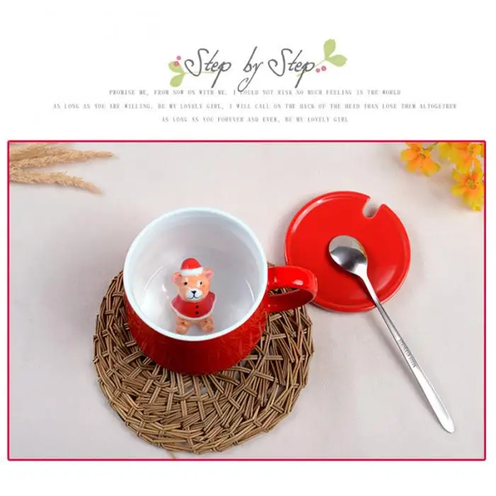 Christmas Cup Mug 3D Animal Ceramics Cute Cartoon For Coffee Milk Tea Home Office TT-best