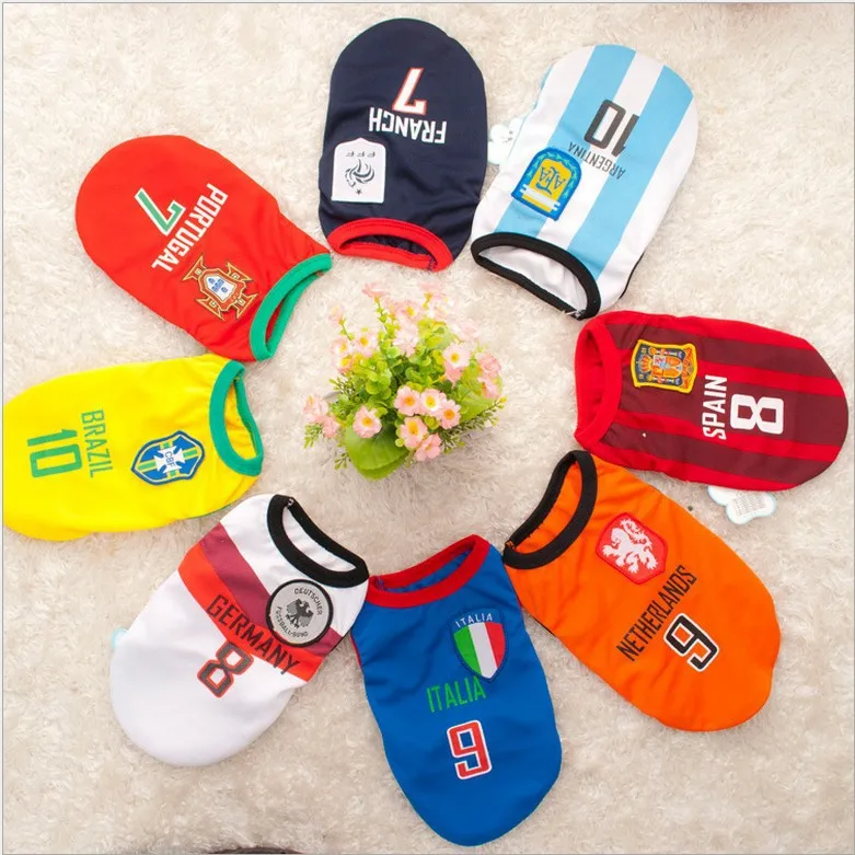 Роскошные собака изделия сезон: весна–лето футболка World Cup ткань|Рубашки для