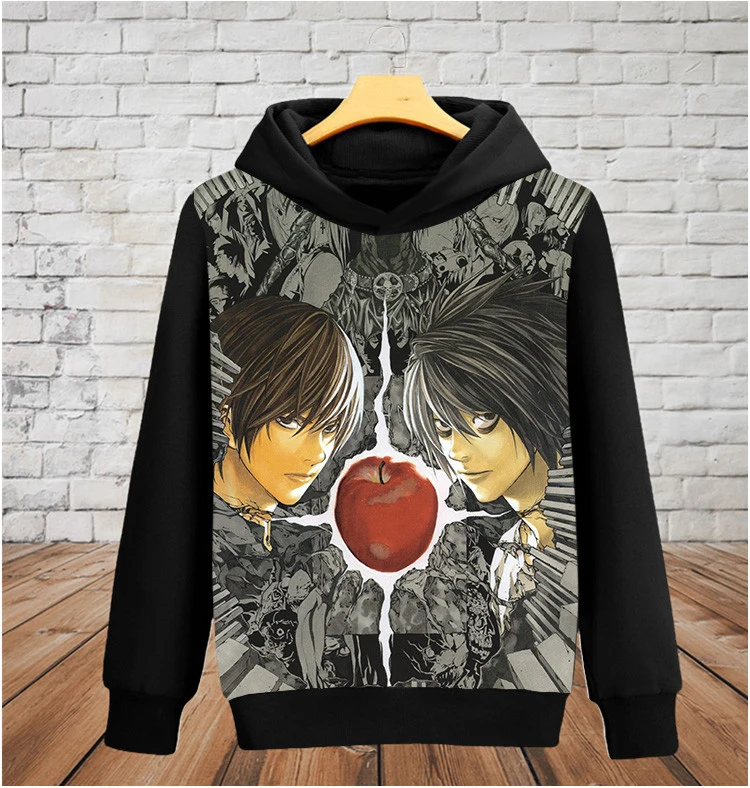 Толстовка с капюшоном для мужчин и мальчиков японский аниме смерти|death note hoodie|hoodies