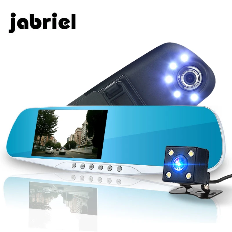 Зеркало видеорегистратор Jabriel 4 3 дюйма с камерой заднего вида Full HD