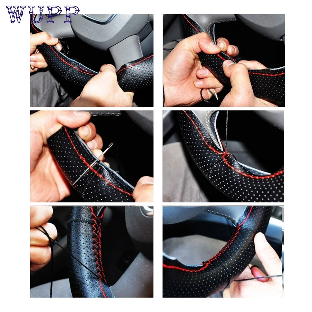 Кожаный мягкий чехол на руль CARPRIE сделай сам нескользящий с иглами Nov1 Прямая