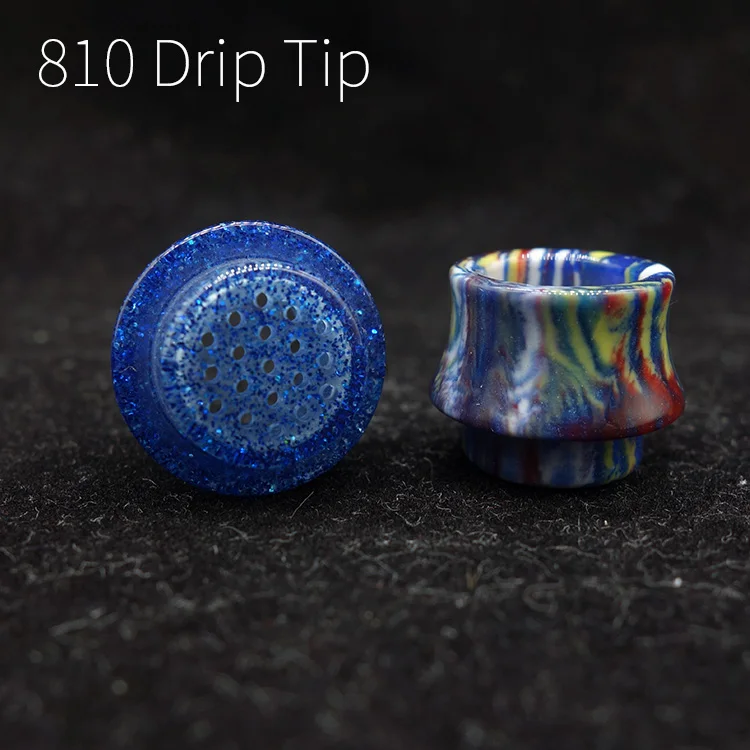 with holes driptips 810 resin mouthpiece bling gold color Prevent Eliquid Spill from rda rta atomizer |