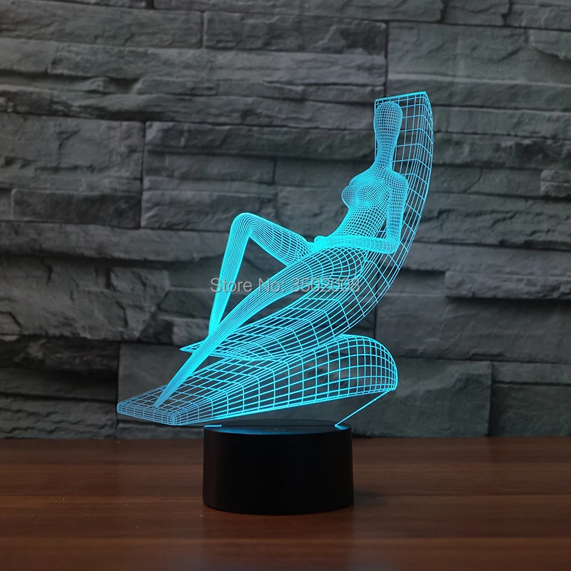 Креативный дизайн формы для пляжного загара 3D ночник 7 меняющихся цветов