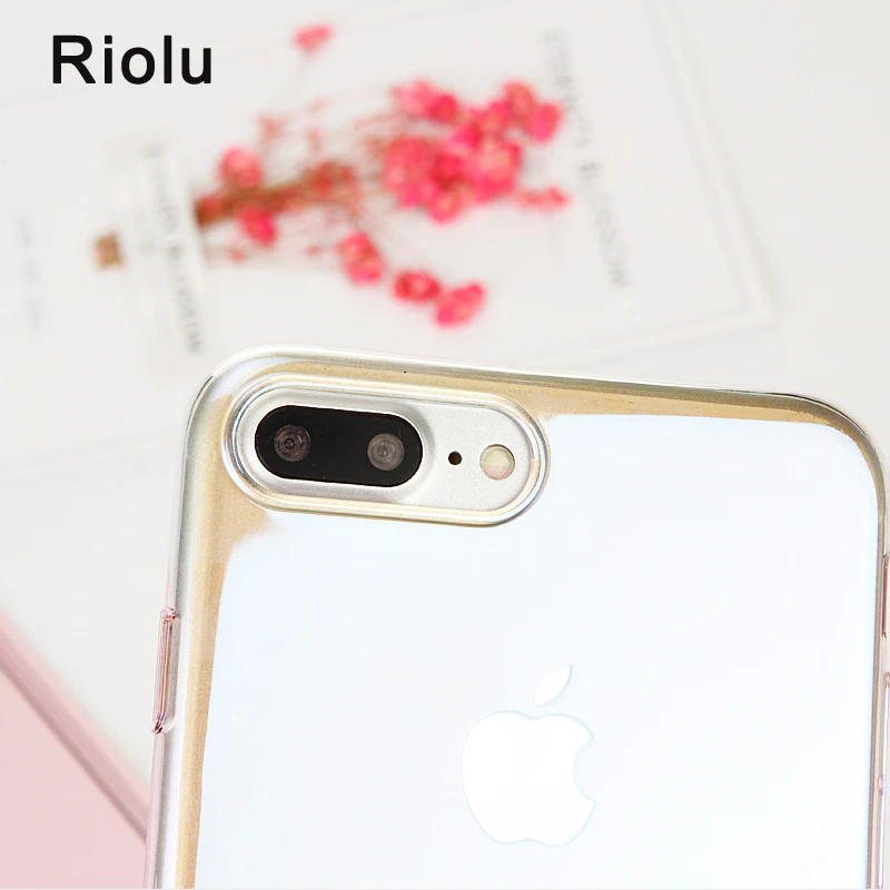 Colorful Cases For iPhone 6 6S Hard Ultra thin Luxury Cover 7 Plus Clear Case Color Gradient Phone Shell Blue Ray |
