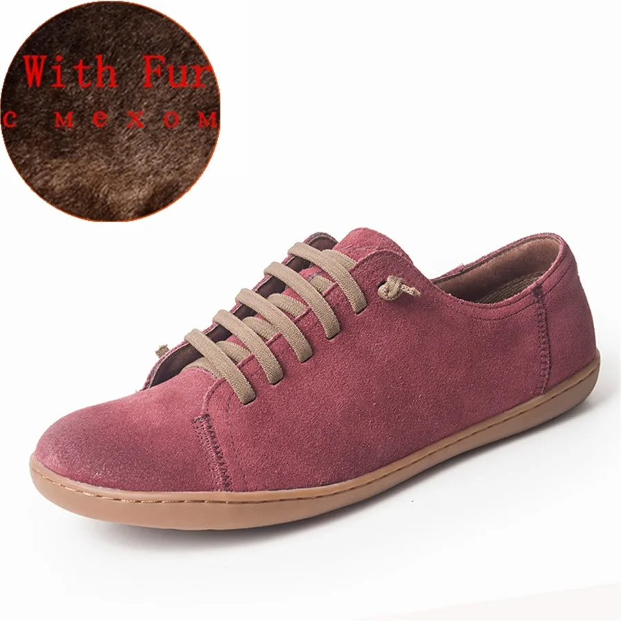 red suede with fur Мужская повседневная обувь; мужские кроссовки из натуральной кожи на плоской подошве; Роскошная Брендовая обувь на плоской подошве; лоферы на шнуровке; мокасины; мужская обувь - Цвет: red suede with fur