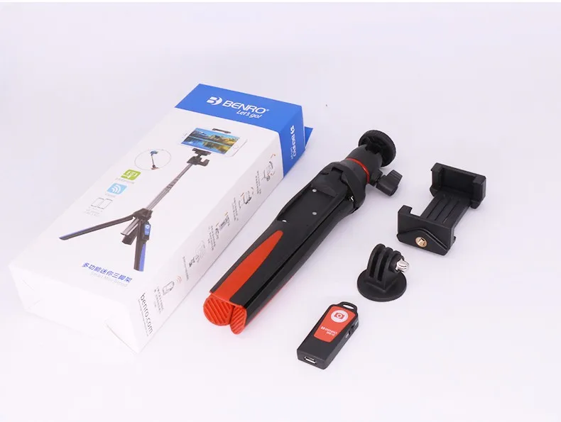 Benro MK10 ручной и штатив комбо селфи палка с Bluetooth пульт и GoPro адаптер для iPhone 7 8 Plus X samsung S10 huawei Gopro