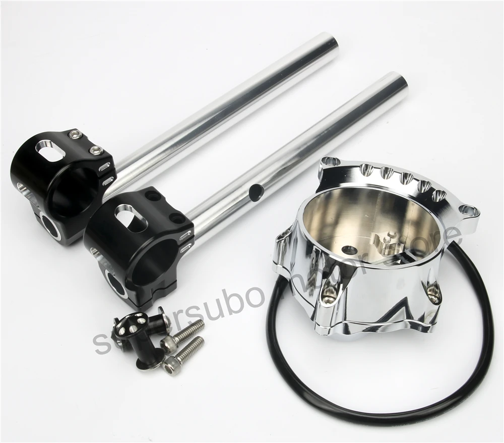 Мотоциклетный хромированный манометр для кафе + зажим крепления фары Harley Sportster IRON