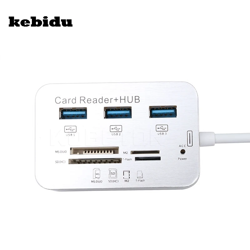 Kebidu Usb 3 0 мульти концентратор высокая скорость 5 Гбит/с + кардридер комбо мини с