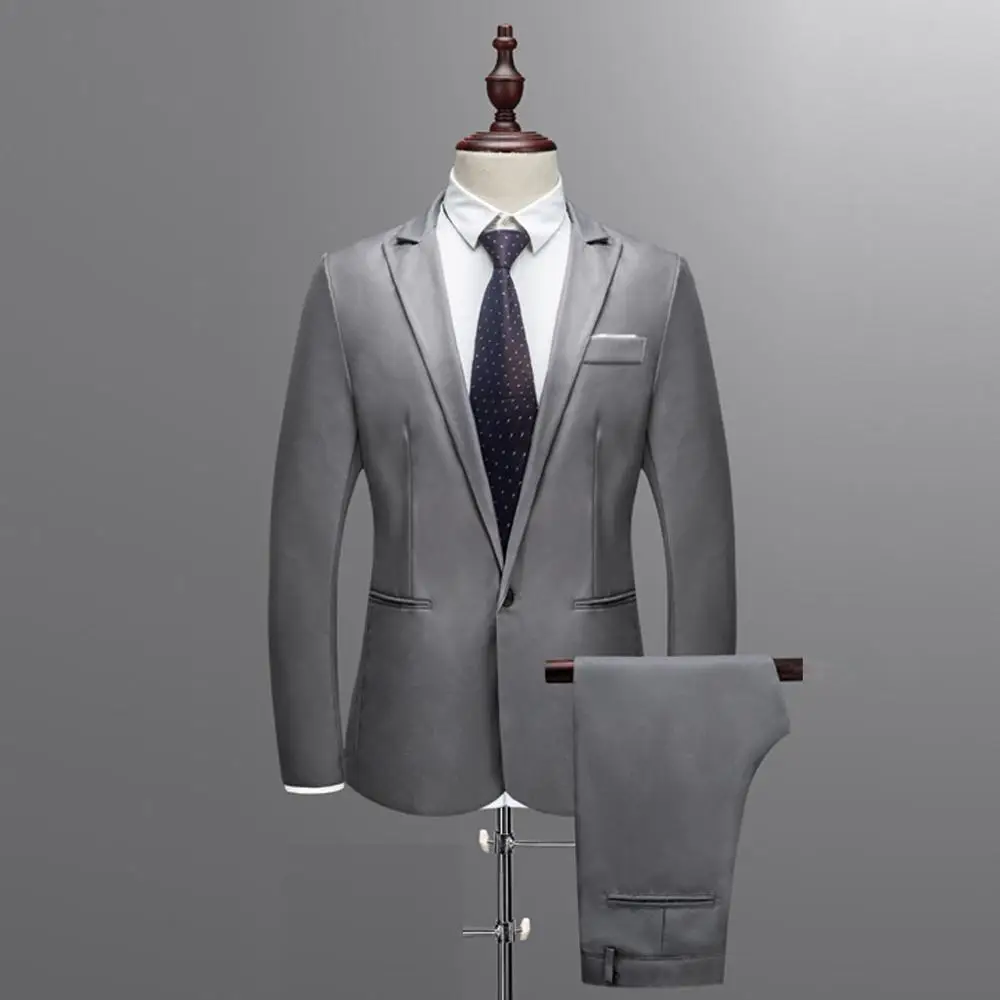 gray suit Мужские костюмы с отворотами, смокинги для жениха, свадебные костюмы, блейзер для лучшего мужчины(пиджак+ брюки+ жилет), на заказ, бизнес - Цвет: gray suit
