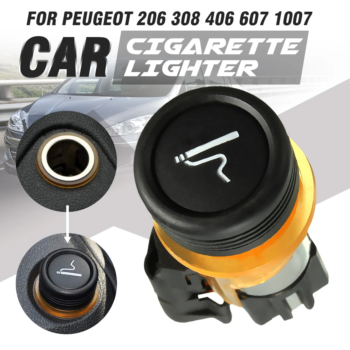 12V автомобильный прикуриватель Корпус электронных сигарет розетка для peugeot CC SW 206 308 406 607 1007