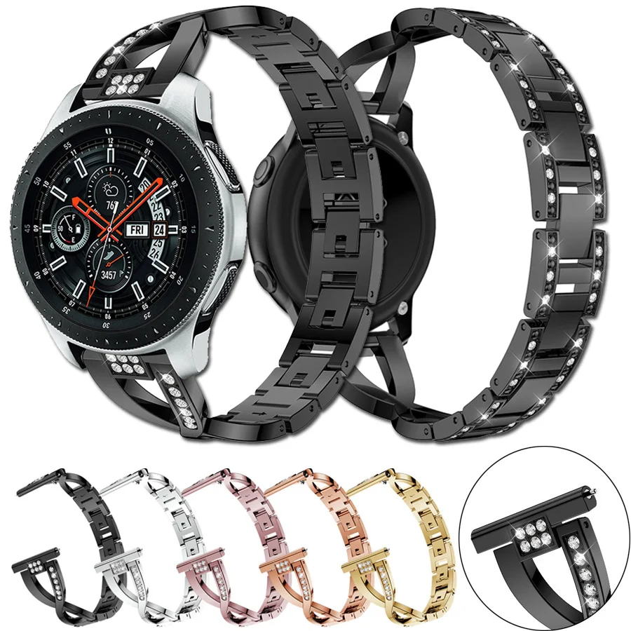 Для Samsung Gear Sport S3 S2 Galaxy Watch Active 46 мм 42 ремешок из нержавеющей стали металлический