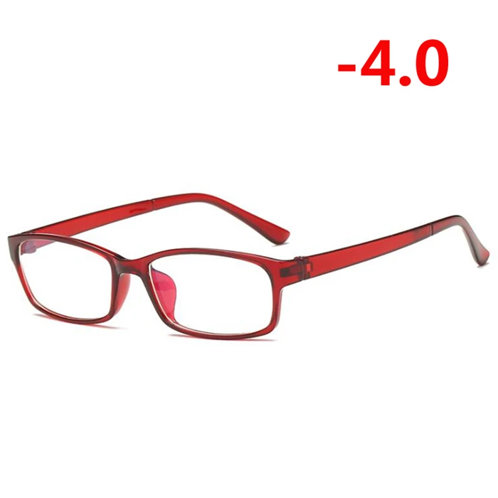 Myopia 400 0-0,5-1-1,5-6. 0 готовой близорукость очки Для женщин Для мужчин Anti-Blu-ray черный прозрачный каркас с коротким-очки для коррекции зрения со степенью - Цвет оправы: Myopia 400