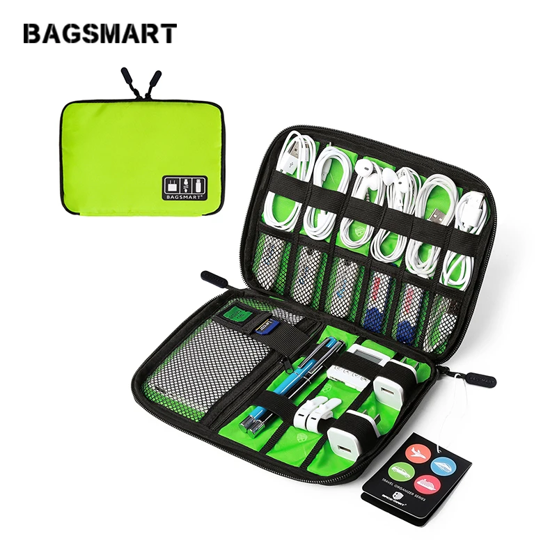 Портативный органайзер для кабелей и электроники BAGSMART чехлы жестких дисков