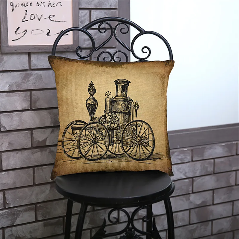 Ретро часы креативный телефонный фильм карта печать подушка чехол наволочка для