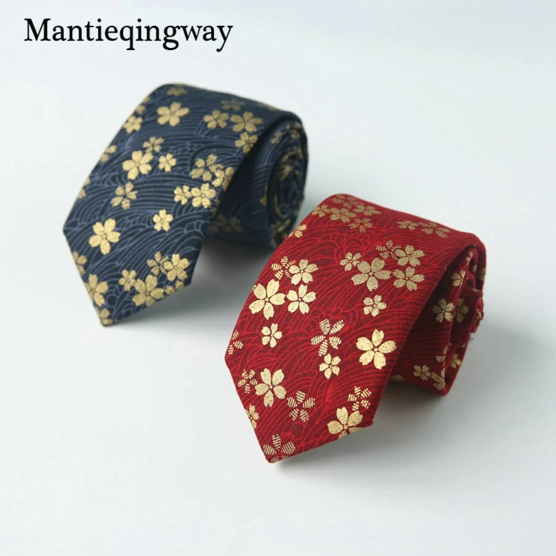Классический мужской галстук mantieqingway с цветочным принтом 7 см размер бизнес стиль