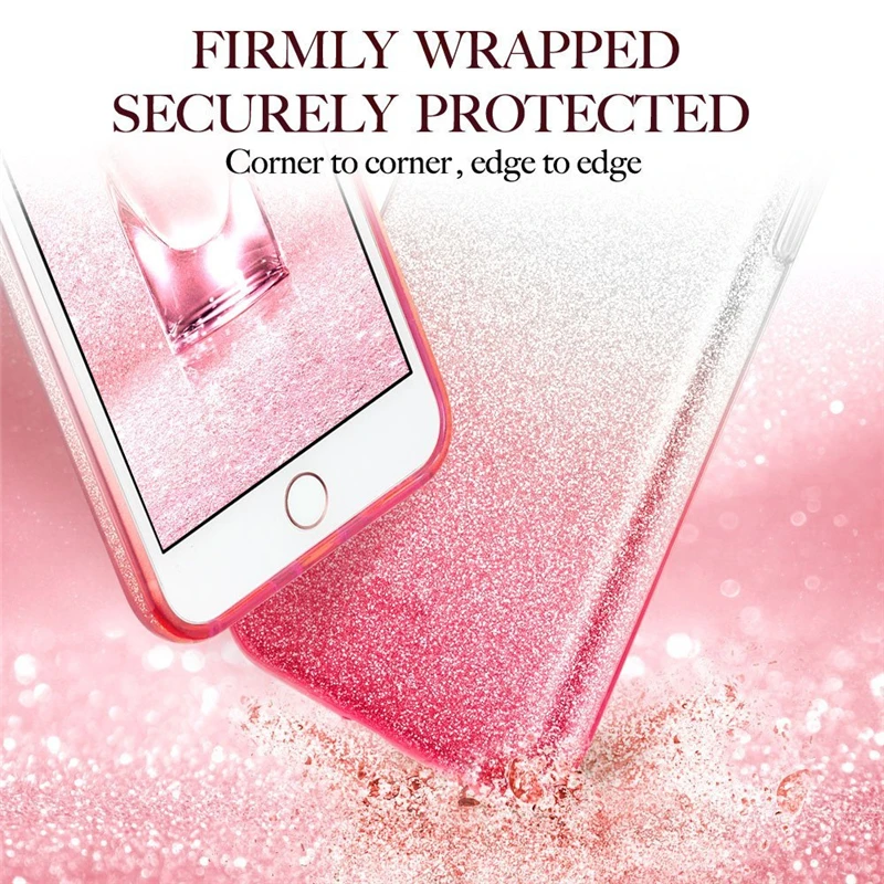 Case For iPhone 6 6S Silicon Bling Glitter Crystal Sequins Soft Cover Fundas 5SE 5S 7 8 Plus X Mobile phone case |