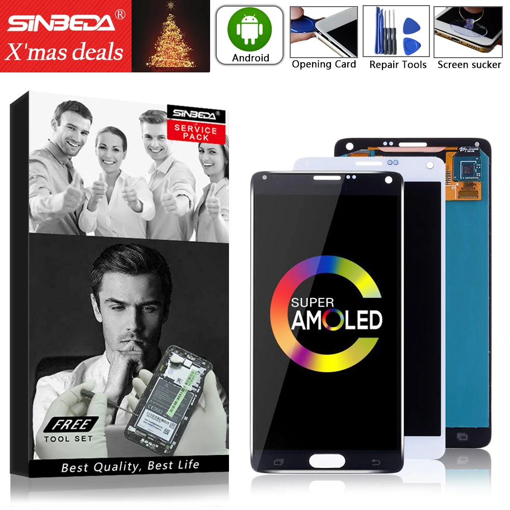 5 7 &quotSuper AMOLED для SAMSUNG Galaxy Note 4 N910A N910F N910H ЖК дисплей сенсорный экран Samsung Note4 с