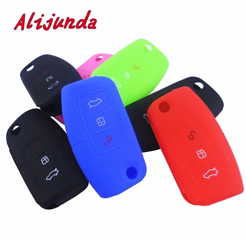 Силиконовый чехол для автомобильного ключа защитный ключей брелок Ford Focus 2 3 Kuga